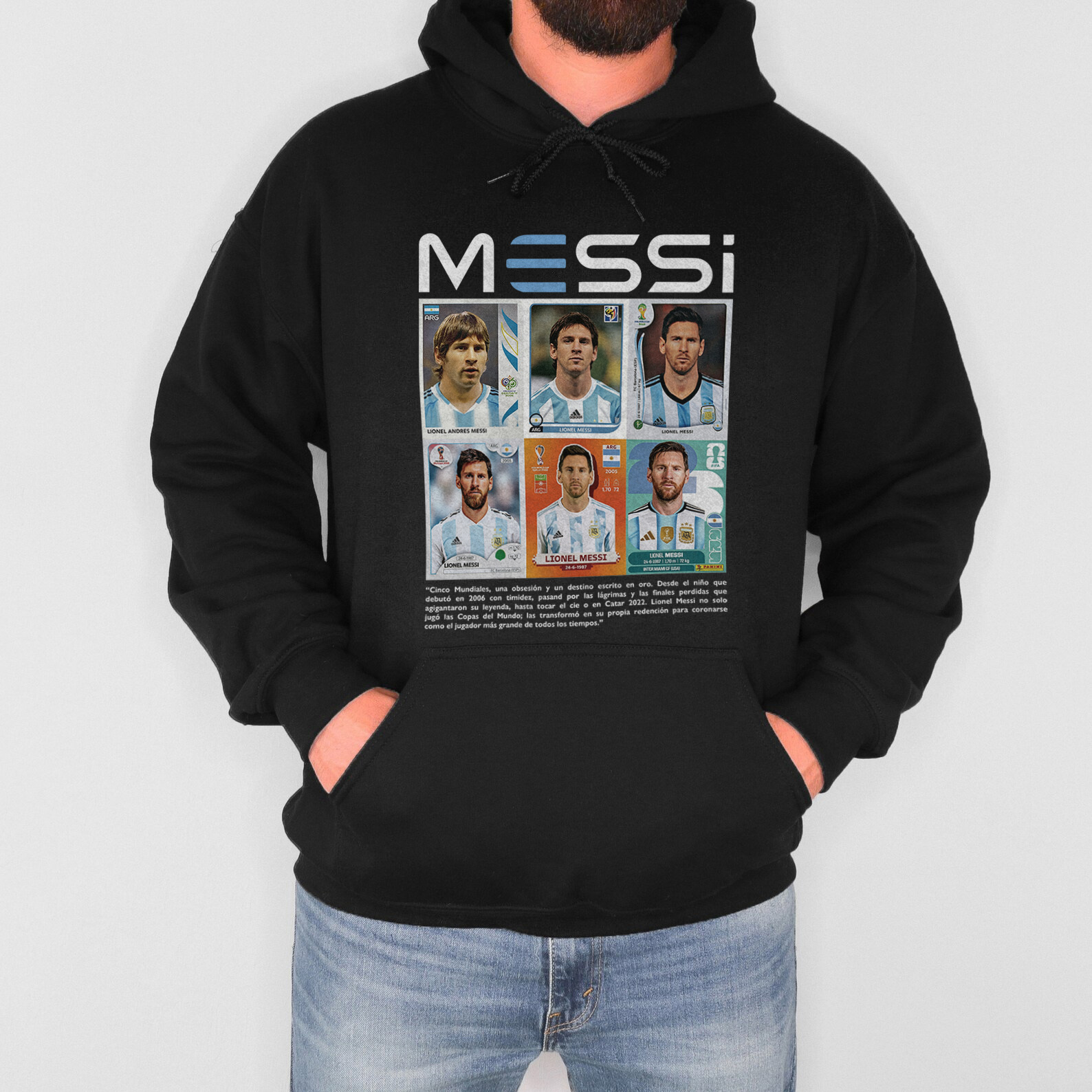 Messi 2026 World Cup "GOAT Career" Trading Card Graphic Tee