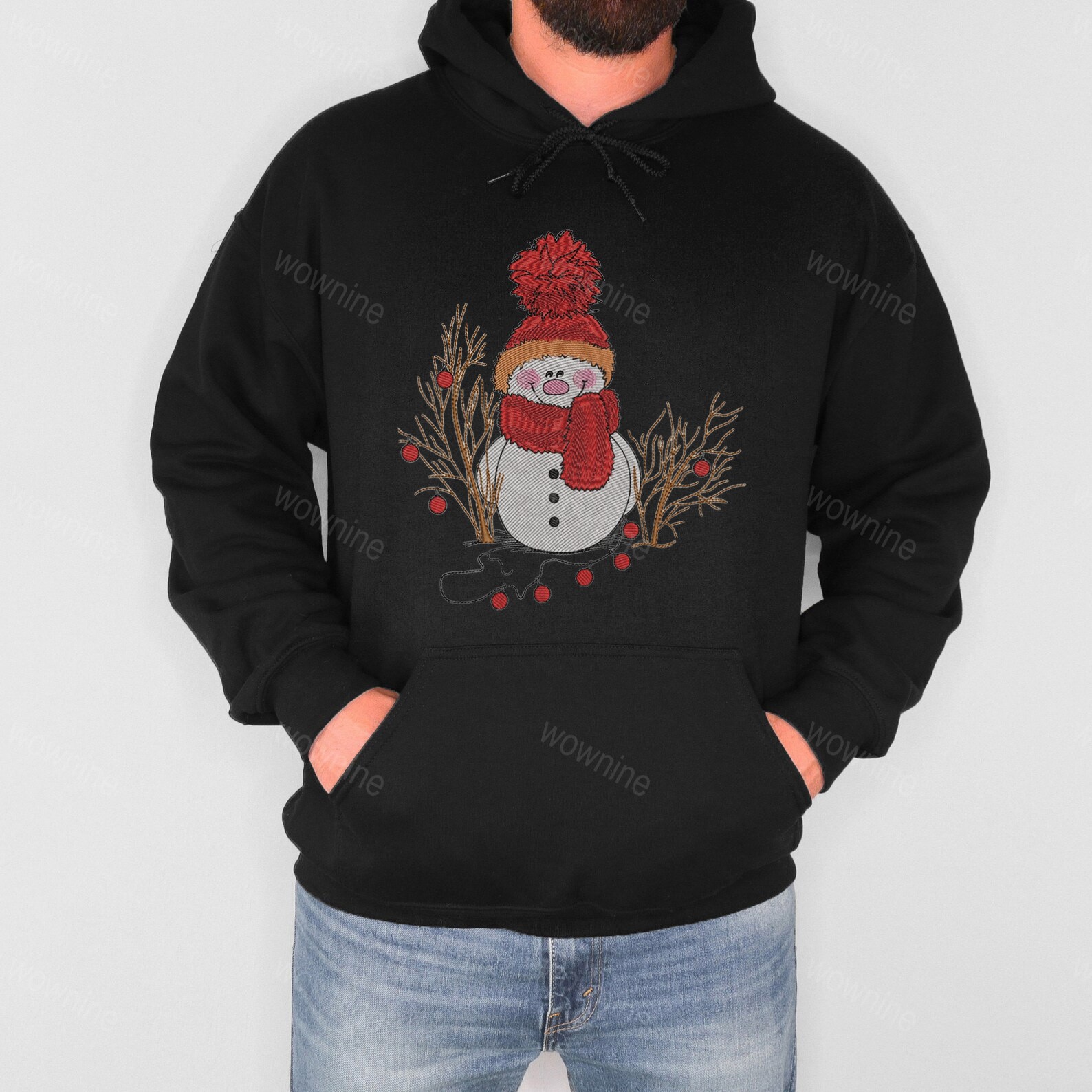 Christmas Snowman Embroidered Sweatshirt, Cute Snowman Sweatshirt, Christmas Sweatshirt for Women, Cute Winter Sweater