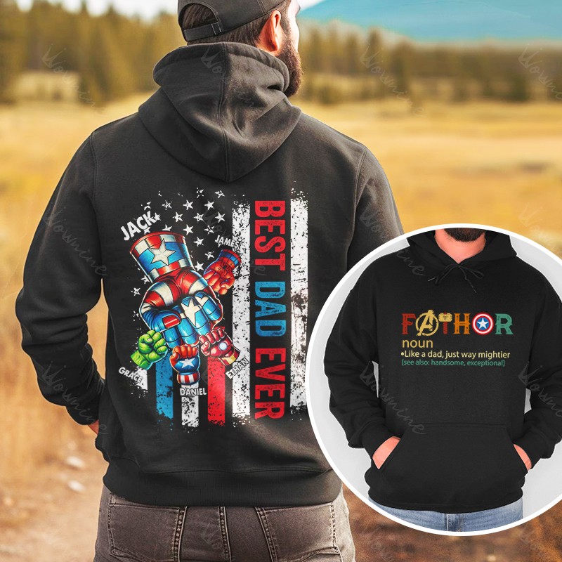 Custom Fathers Are The Best Dads Fist Patterns T-Shirt/Crewneck/Hoodie