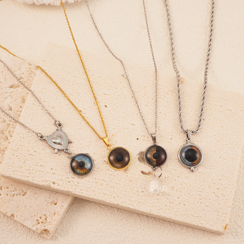 Custom Couple Eyes  Necklace