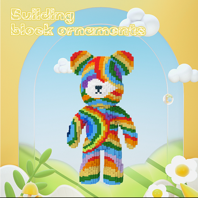 Rainbow Toy Bear Building Blocks Kit