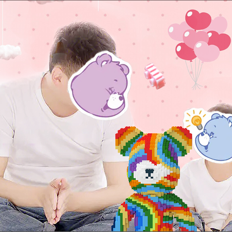 Rainbow Toy Bear Building Blocks Kit