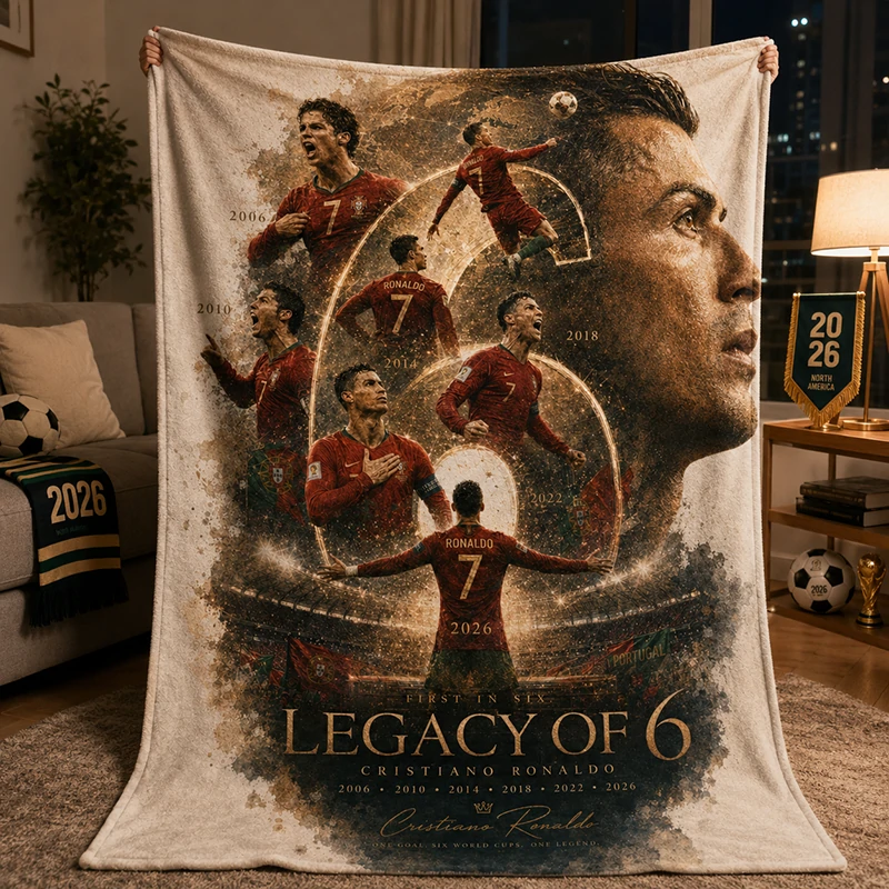First Ever 6 Consecutive World Cup Goals | Portugal #7 Legend Commemorative Blanket
