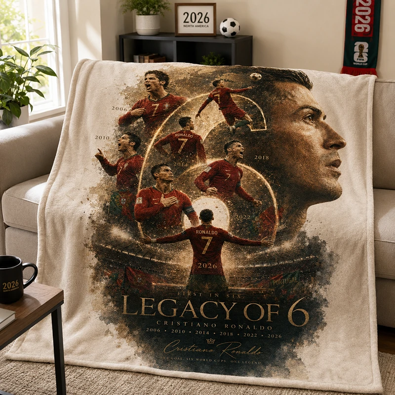 First Ever 6 Consecutive World Cup Goals | Portugal #7 Legend Commemorative Blanket
