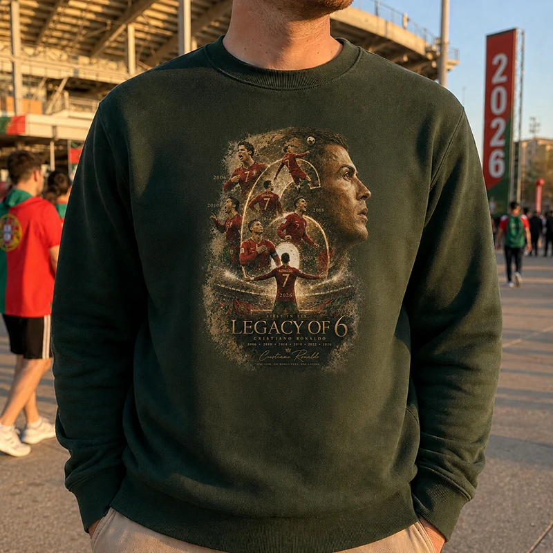 First Ever 6 Consecutive World Cup Goals | Portugal #7 Legend Crewneck Sweatshirt