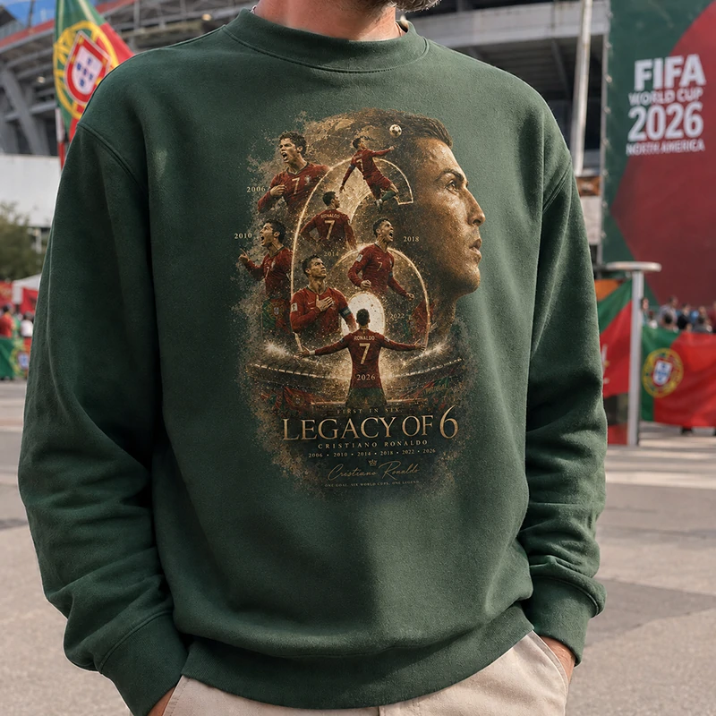 First Ever 6 Consecutive World Cup Goals | Portugal #7 Legend Crewneck Sweatshirt