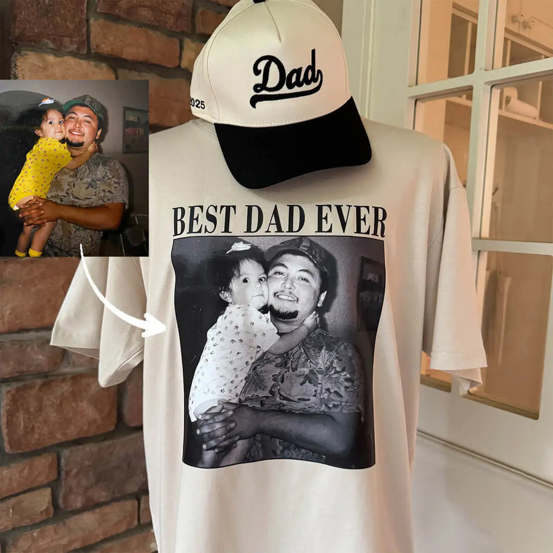 [Live Preview] Custom Vintage Dad Photo Family Shirt