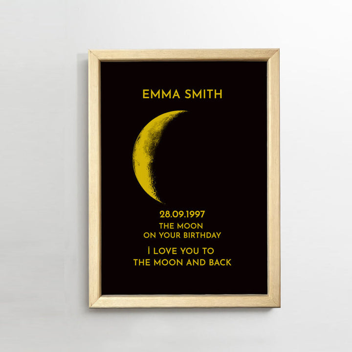 Custom Moon Phase With Custom Text & Date - Commemorative Gift