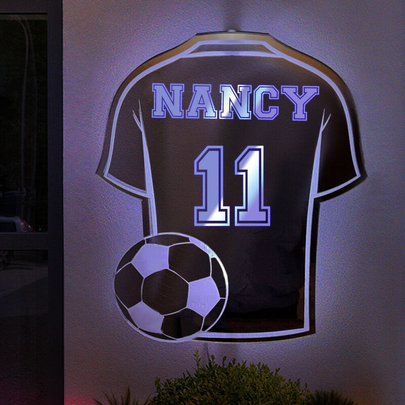 Personalized Led Mirror Light with Jersey-Shaped Cool Gift For Sports Lovers
