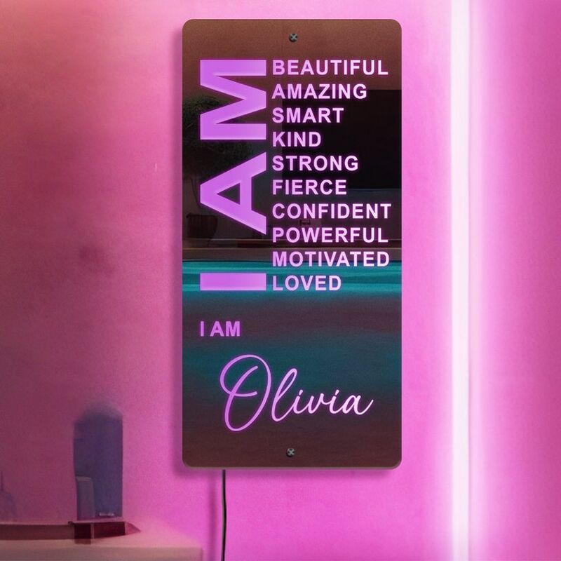 Personalized Mirror Lights Custom Name Special Christmas Gift For Friends