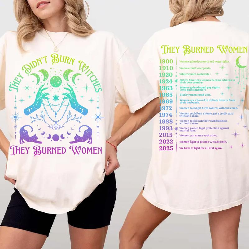 “Feminist History” Witch - Hunt Truth & Rights Timeline Tee