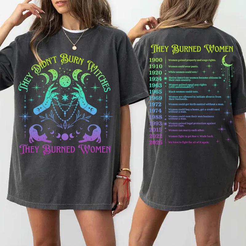 “Feminist History” Witch - Hunt Truth & Rights Timeline Tee