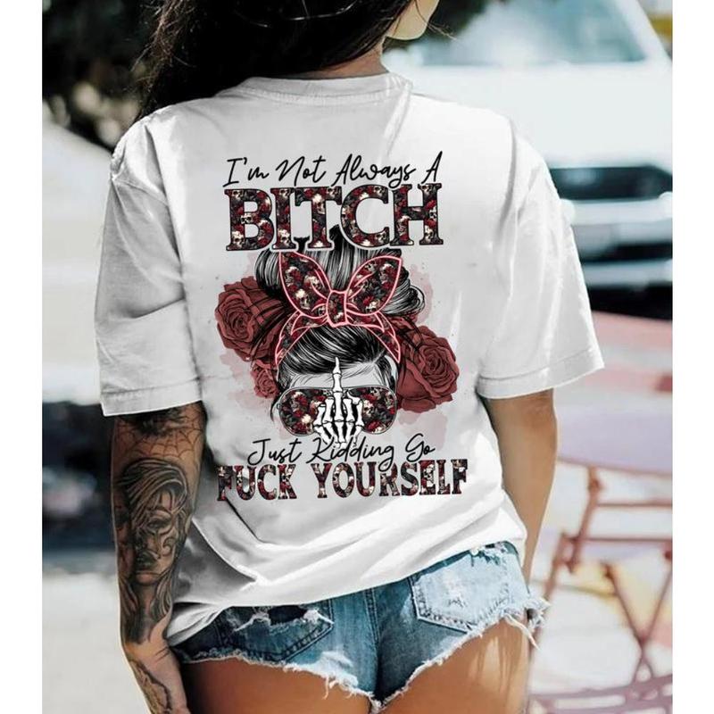 "Rebel Attitude" Skull - Rose Graphic Tee