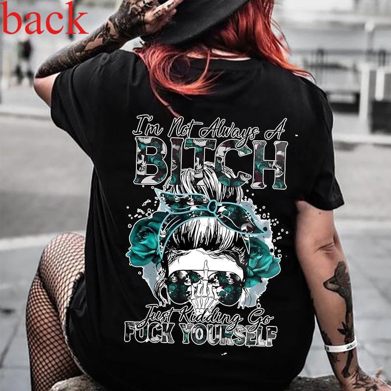 "Rebel Attitude" Skull - Rose Graphic Tee
