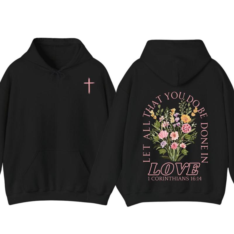 “Faith & Love Floral” Religious Scripture Hoodie