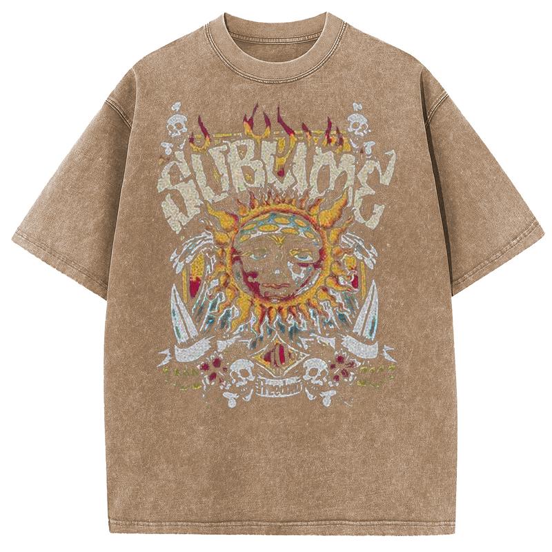 “Vintage Sublime Rock” Washed Graphic Tee