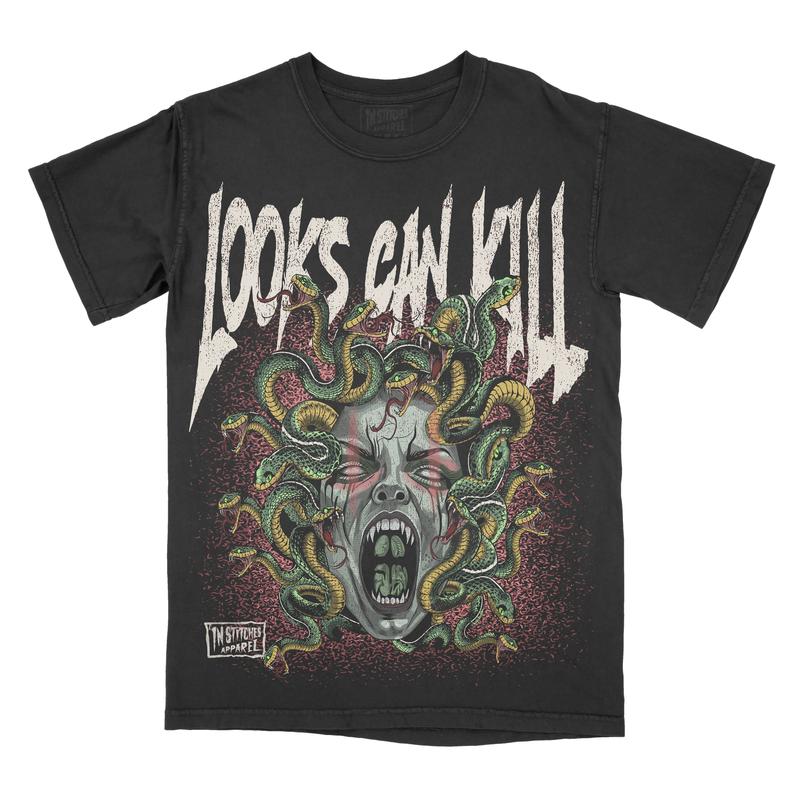 “Dark Mythic Edge” Medusa Looks Can Kill Tee