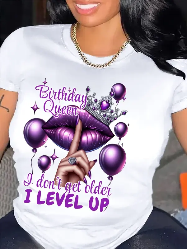“Birthday Queen Level - Up” Celebration Graphic Tee