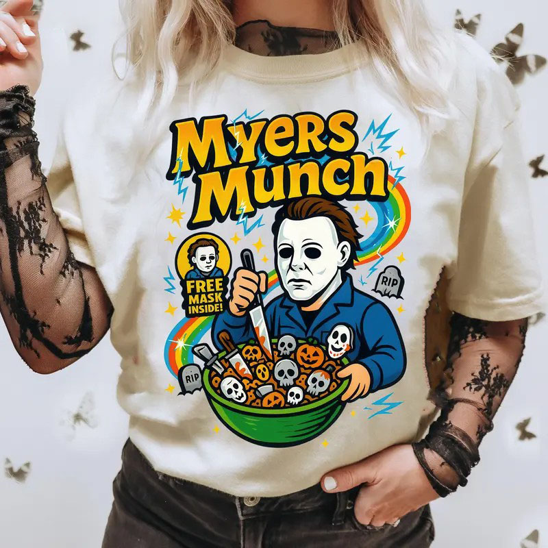 “Horror Cereal Meme” Retro Horror Character Tees