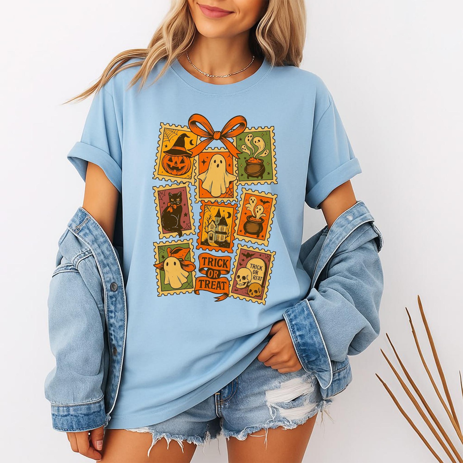 Vintage Halloween Cat Ghost Shirt