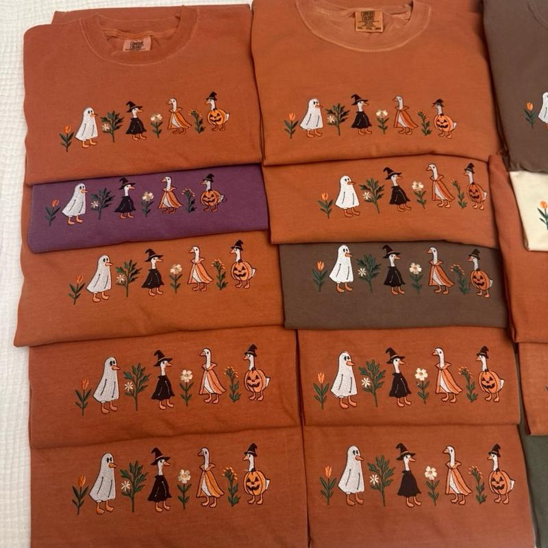 Pooky Halloween goose embroidered sweatshirt