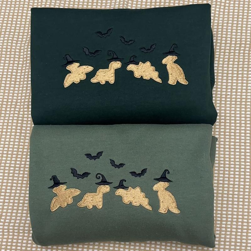 Embroidered Halloween Dino nuggies Sweatshirt
