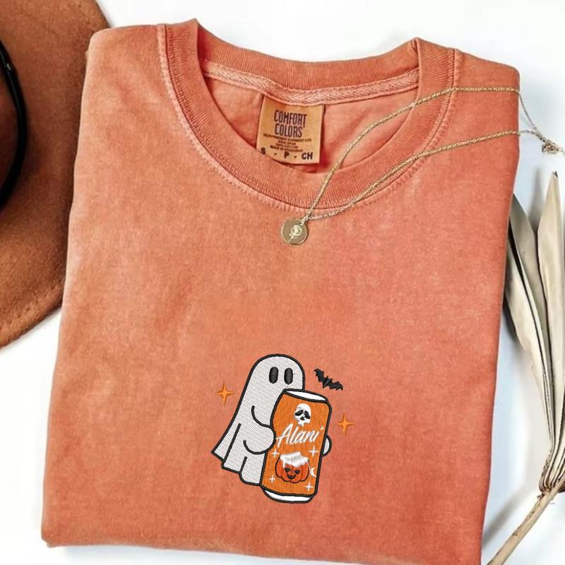 Embroidered Spooky Drink Halloween Crewneck Hoodie