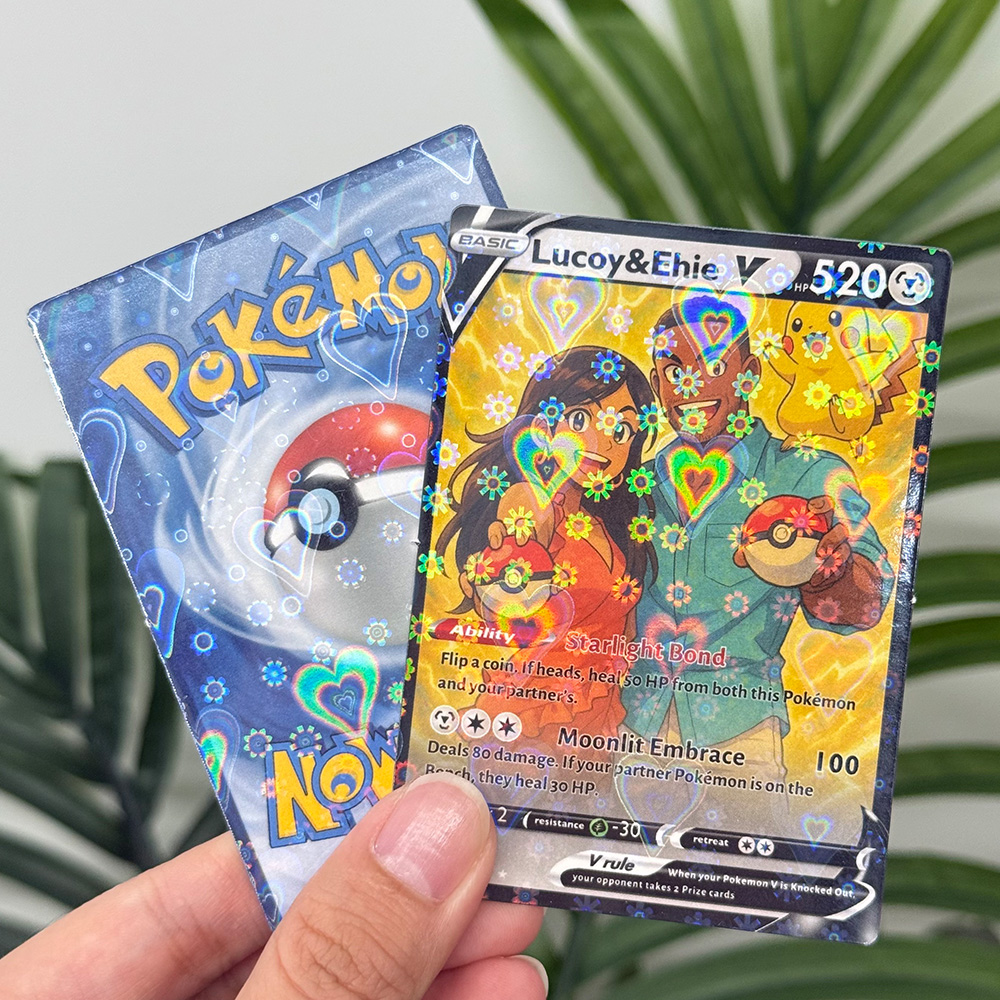 Custom Anime Pokecard V Card For Couples with Poke Character