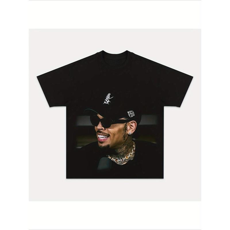 “Chris Brown Image Black Graphic Tee”