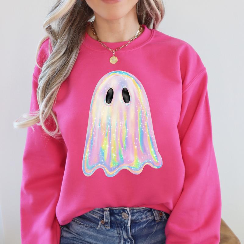 Holographic Ghost Crew - Neck Sweatshirt