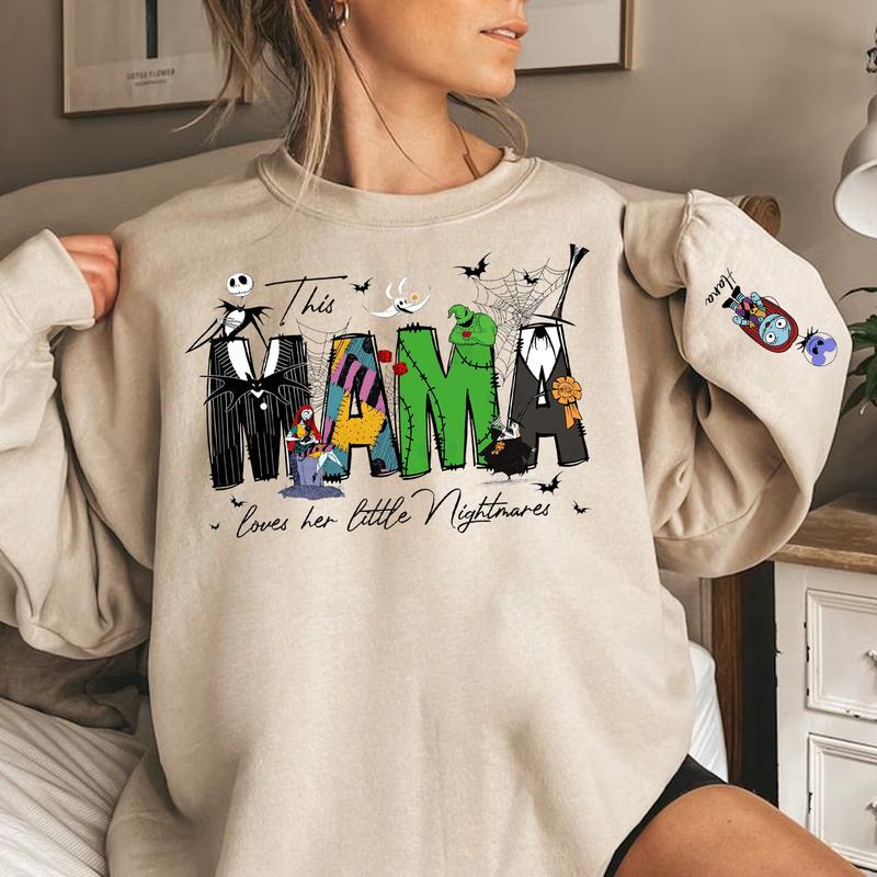 Custom This Mama Loves Her Nightmare On Sleeve Sweatshirt
