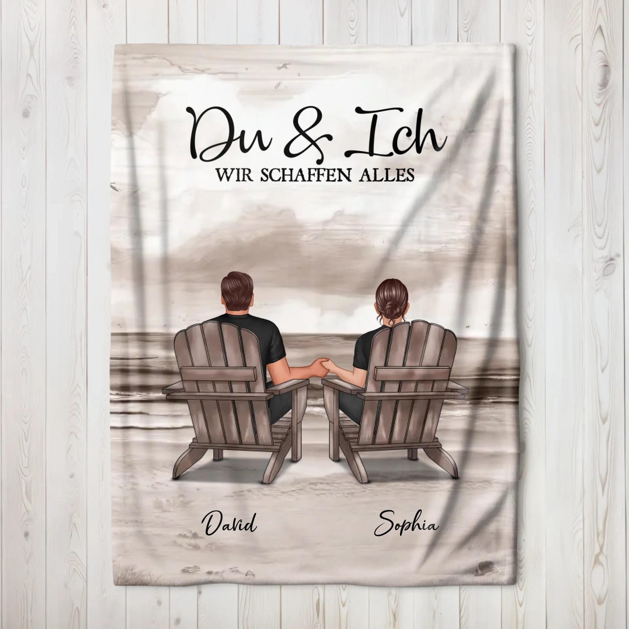 You & Me Beach Love Custom Blanket