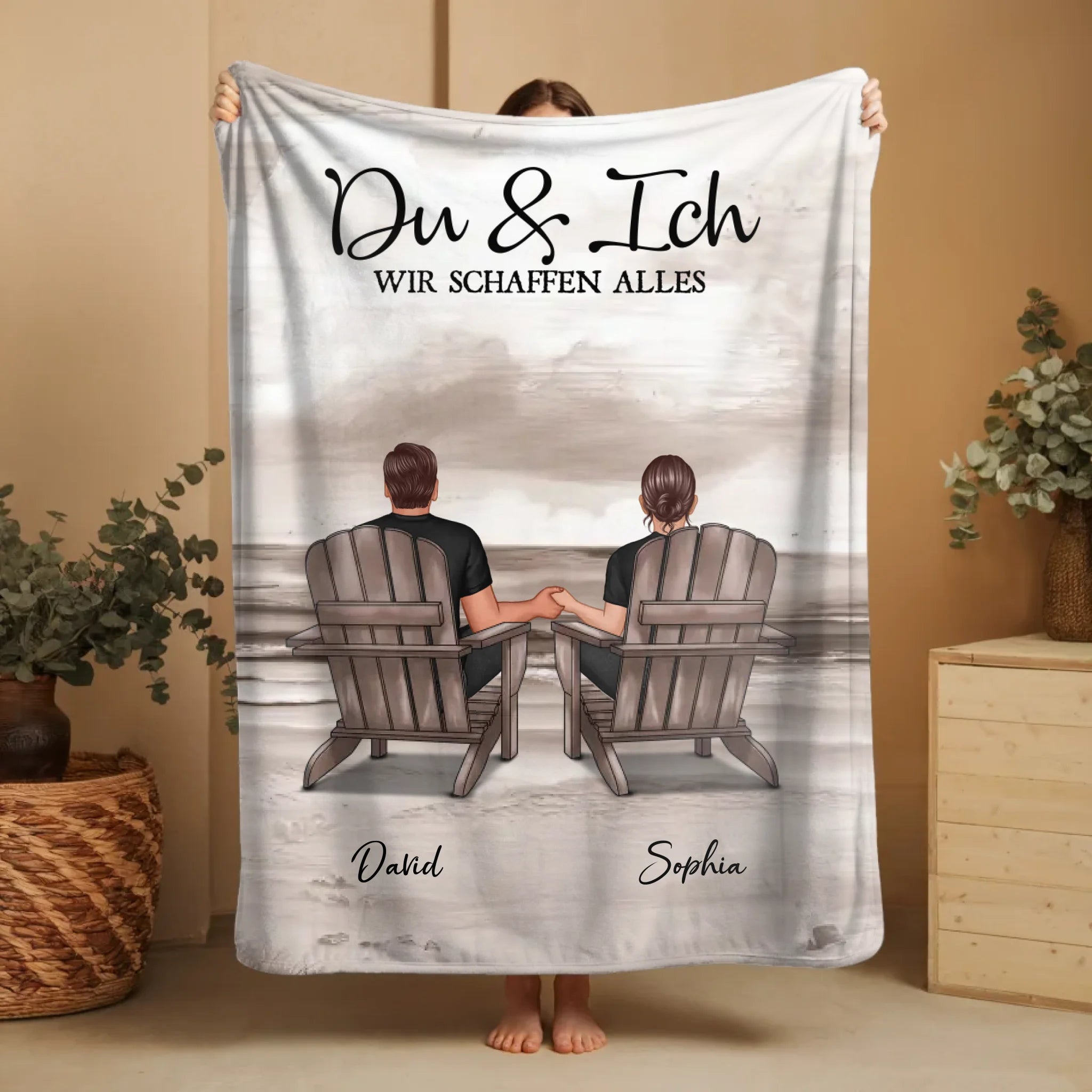 You & Me Beach Love Custom Blanket