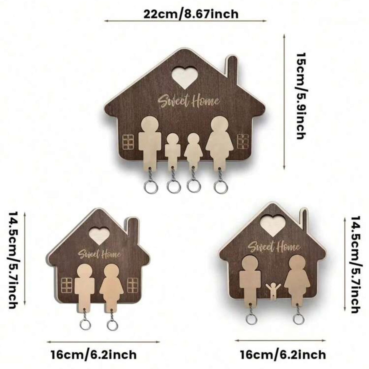 Sweet Home Wooden Key Holder