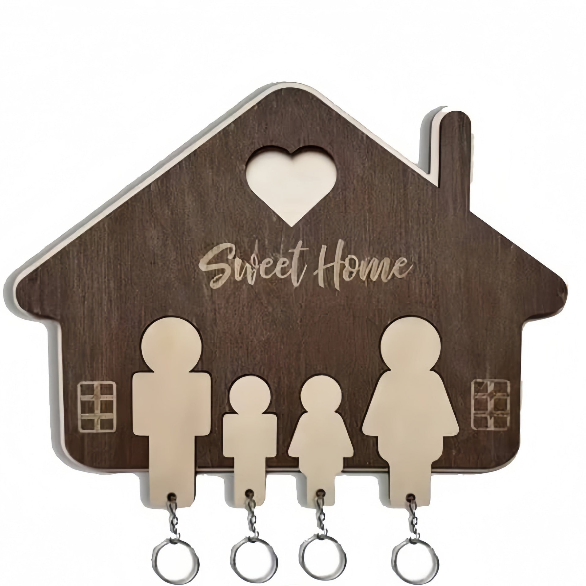 Sweet Home Wooden Key Holder