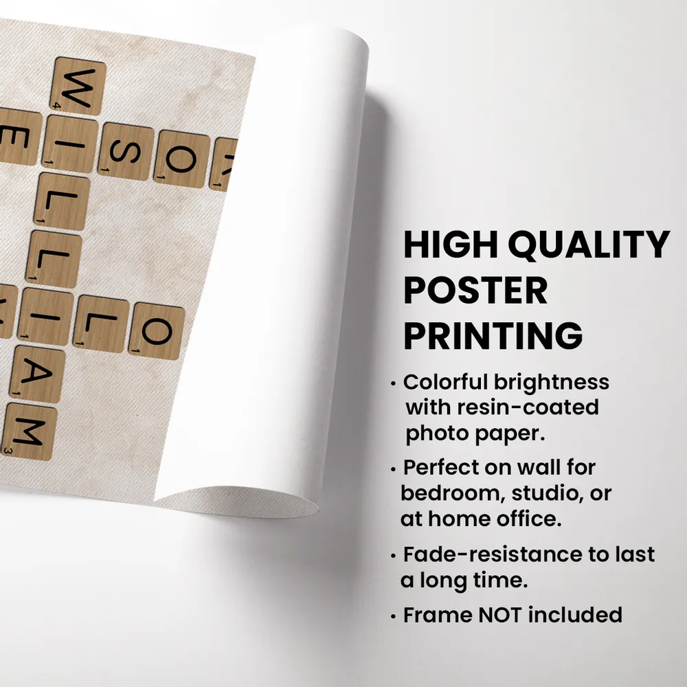 Family Where Life Begins and Love Never Ends Crossword Personalised Poster