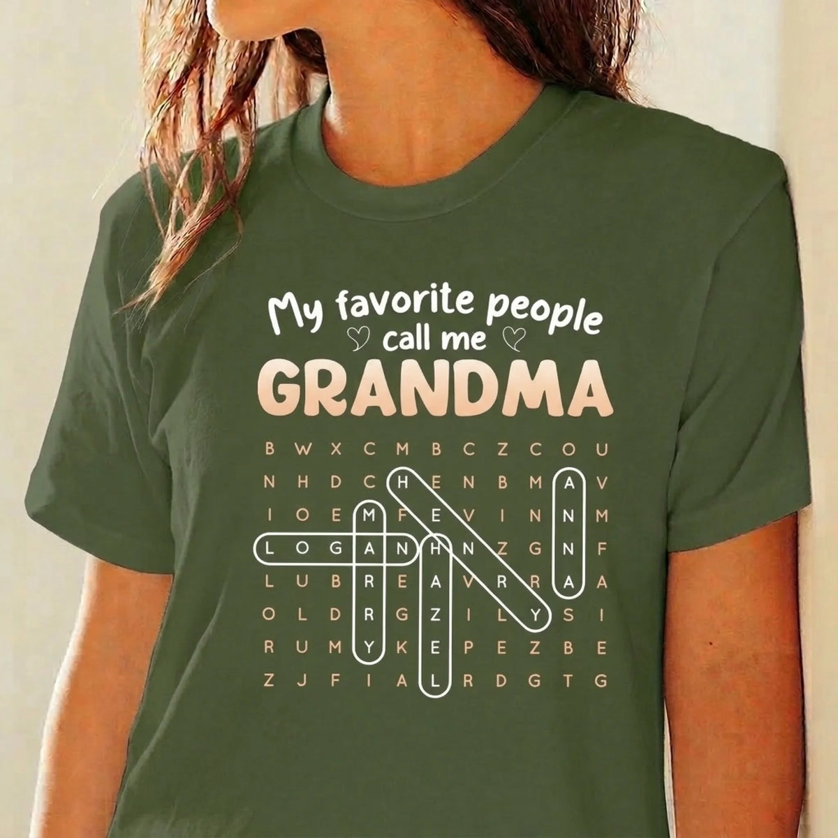 My Favorite People Call Me GRANDMA Custom Kids Names T-shirt Crewneck