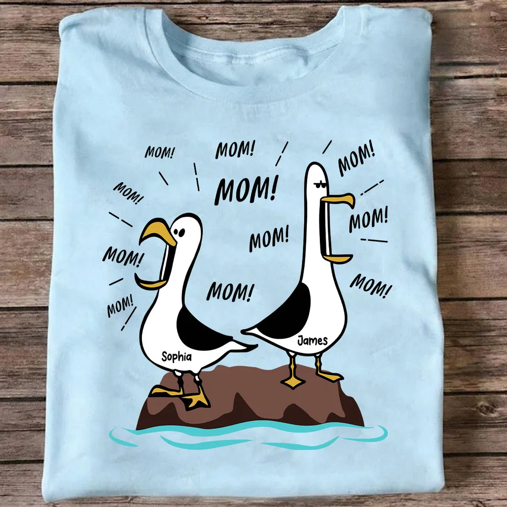 Seagull Mom Mom Mom - Personalized Shirt - Funny Mother's Day Gift For Mom