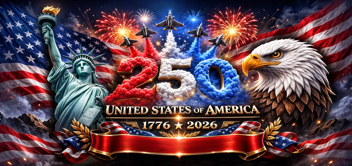 Custom 250th Anniversary American Banner - Personalized Family Name Patriotic Outdoor Flag