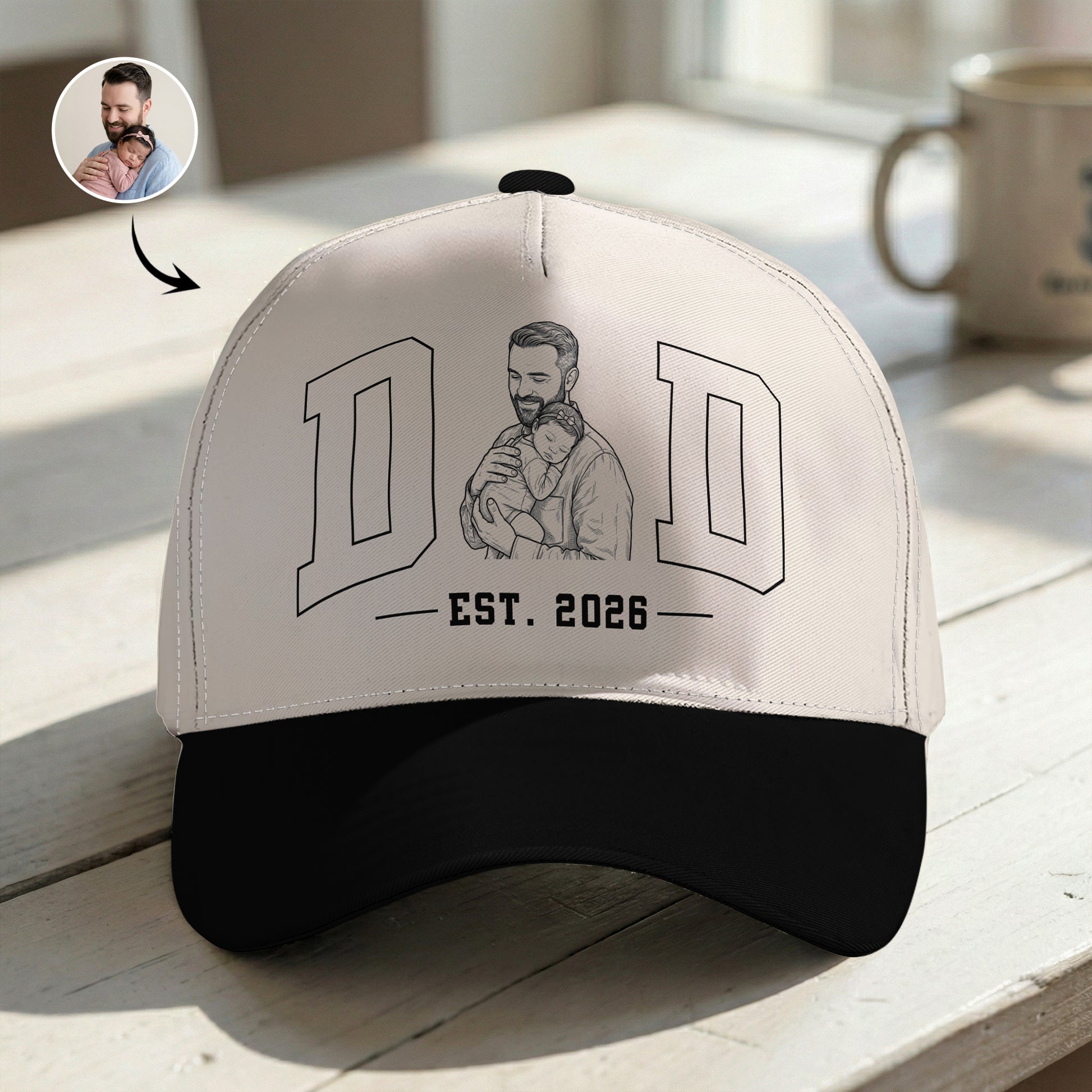 Personalized Dad Sketch Line Portrait Hat