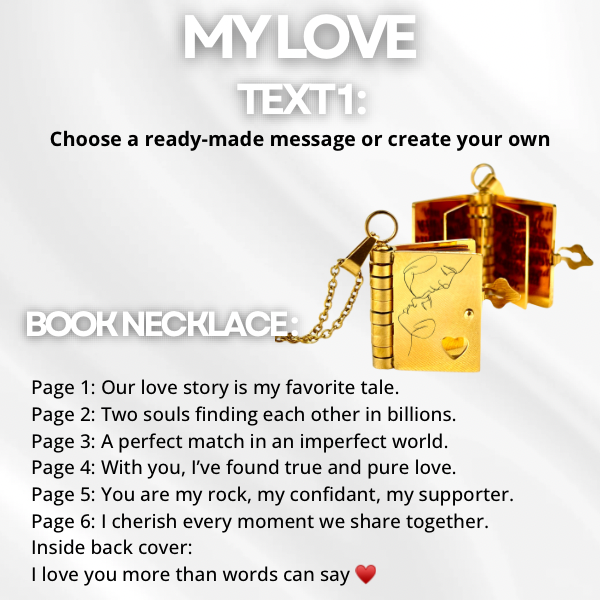 Custom Engraved Message Book Necklace