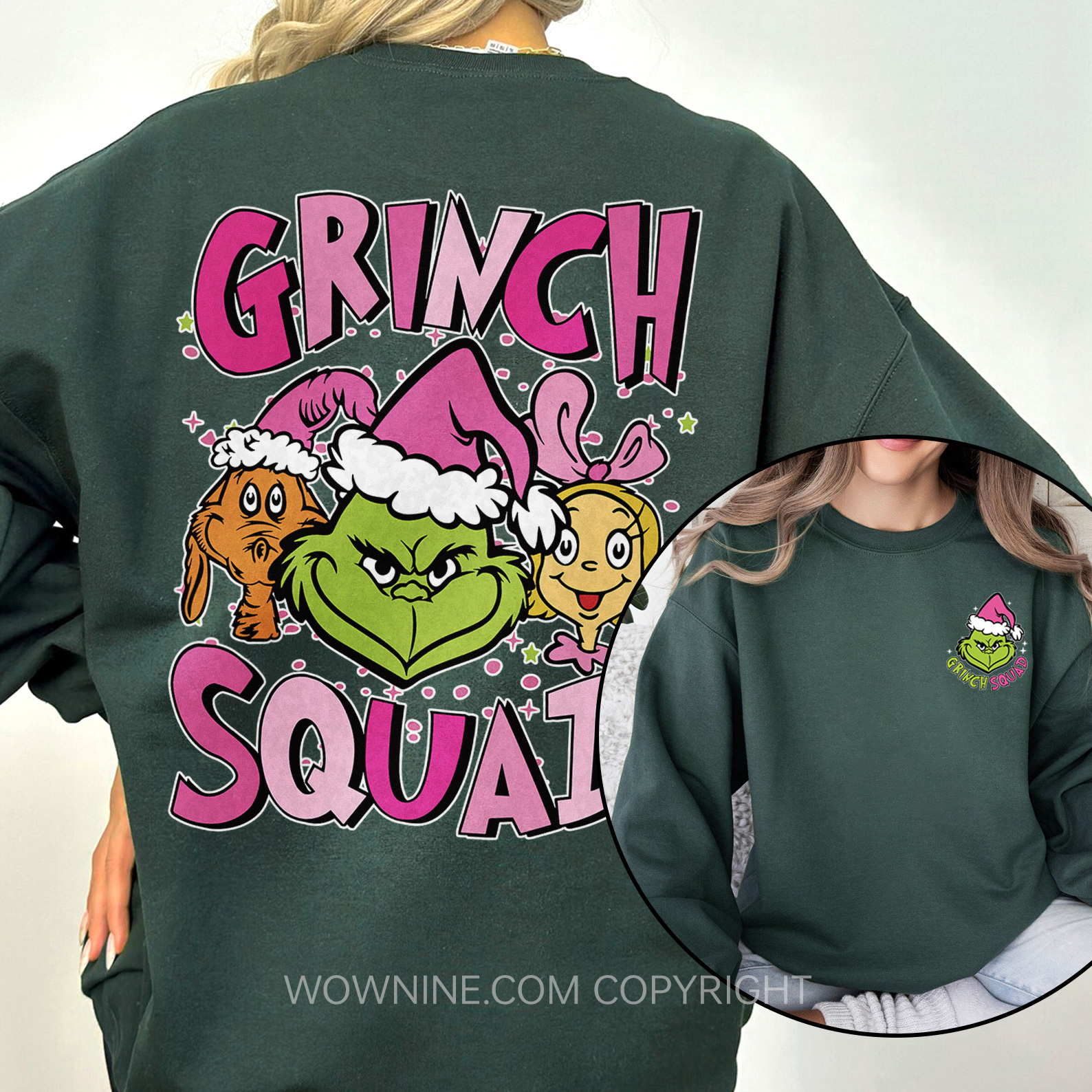 Retro Pink Christmas Movie Character Sweatshirt