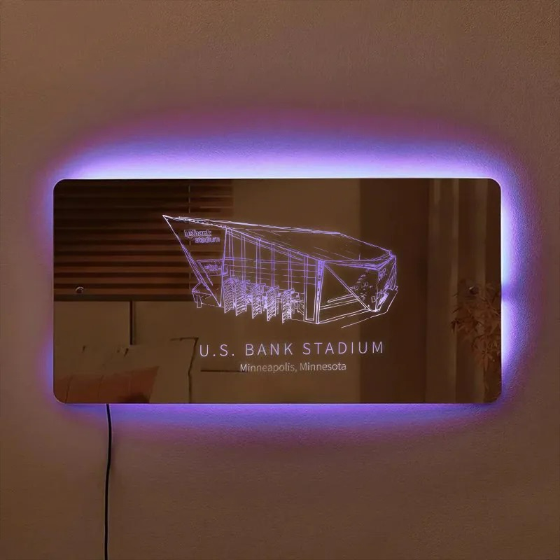 U.S. Bank Stadium Mirror Light-Gifts For Sports Lovers、Minnesota Vikings、NFC、Minnesota