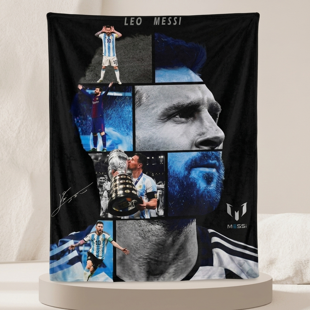 Lionel Messi Championship Moments Flannel Blanket - Limited Edition