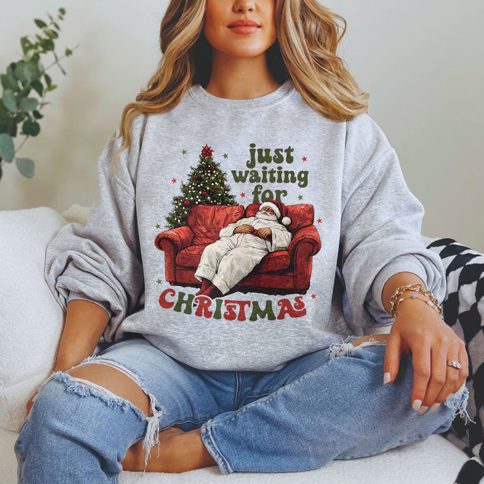 Just Waiting For Christmas Sweatshirt