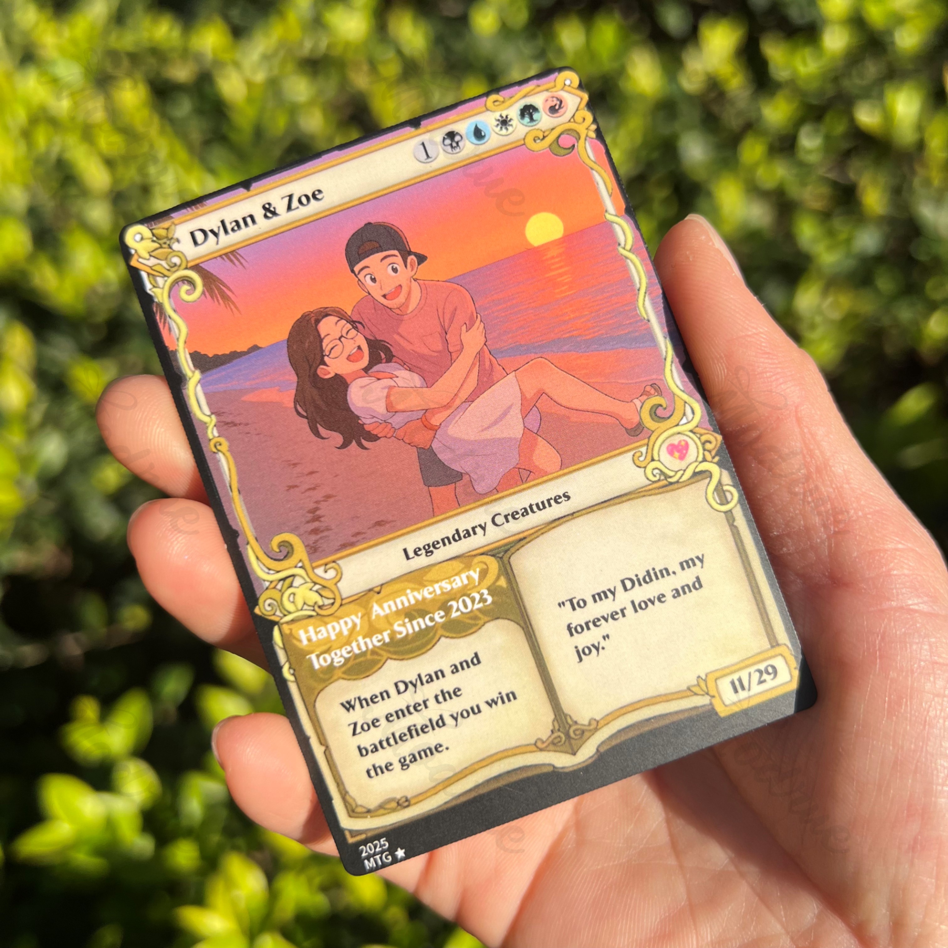 Personalized Magic Card Couple Photo Anime Style