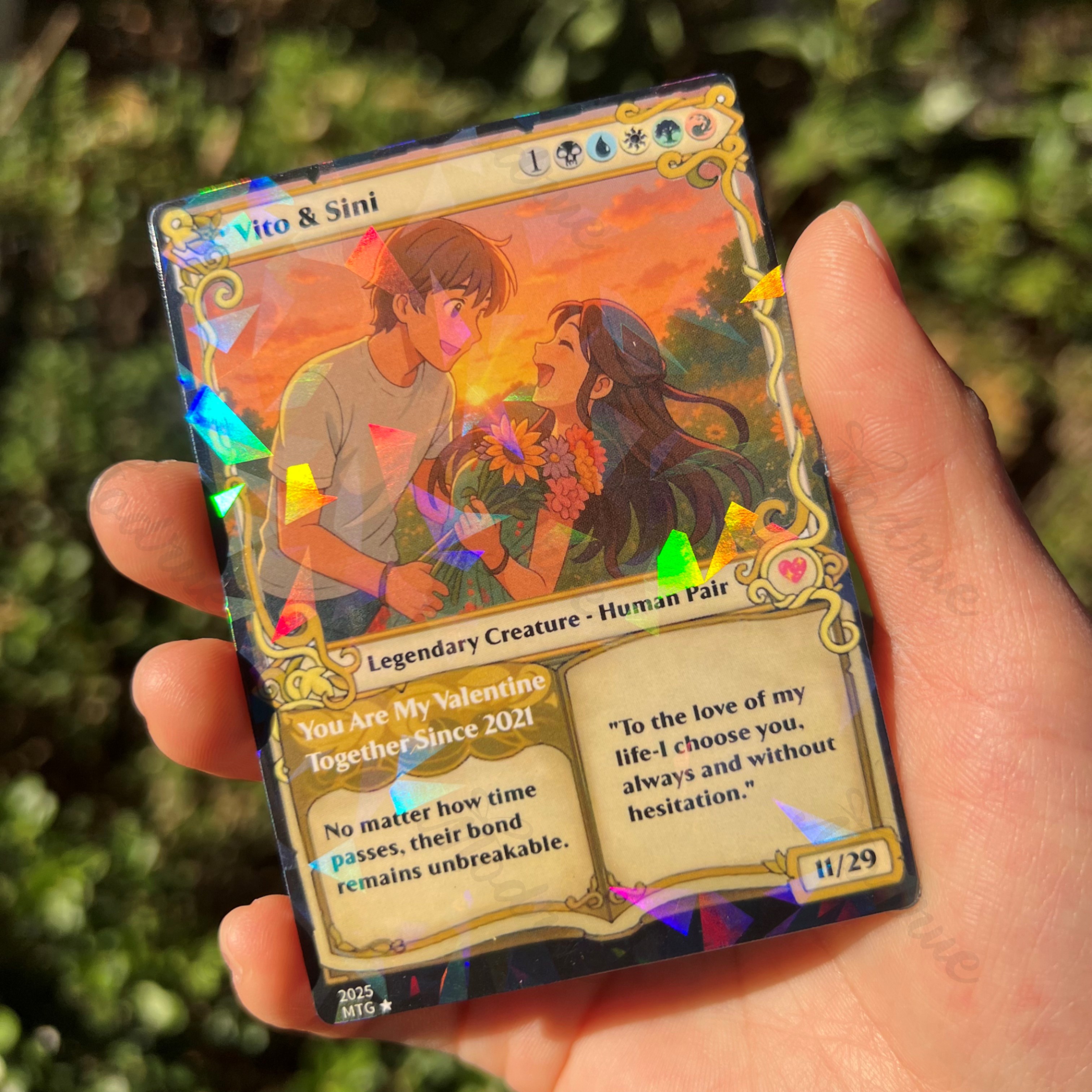 Personalized Magic Card Couple Photo Anime Style
