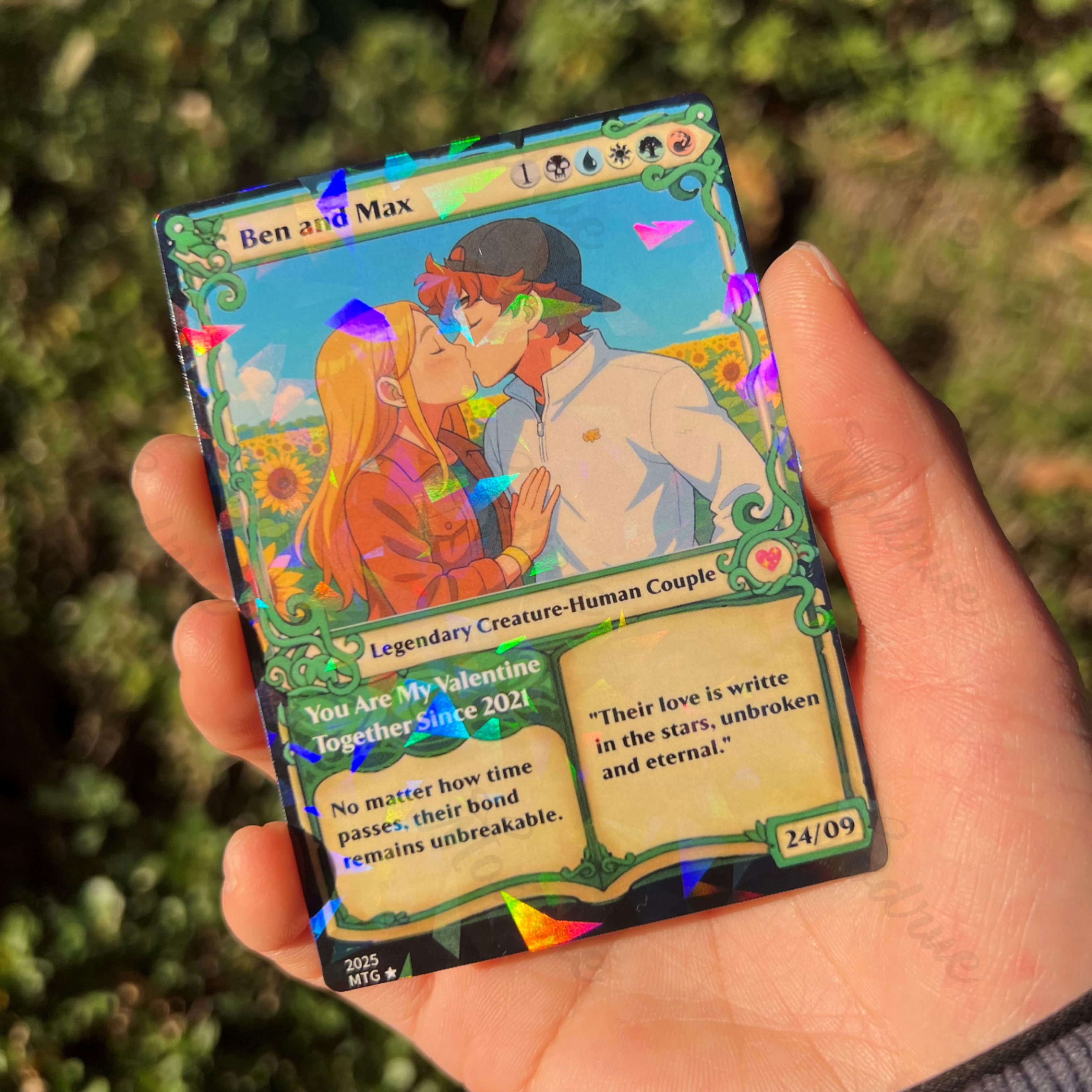 Personalized Magic Card Couple Photo Anime Style