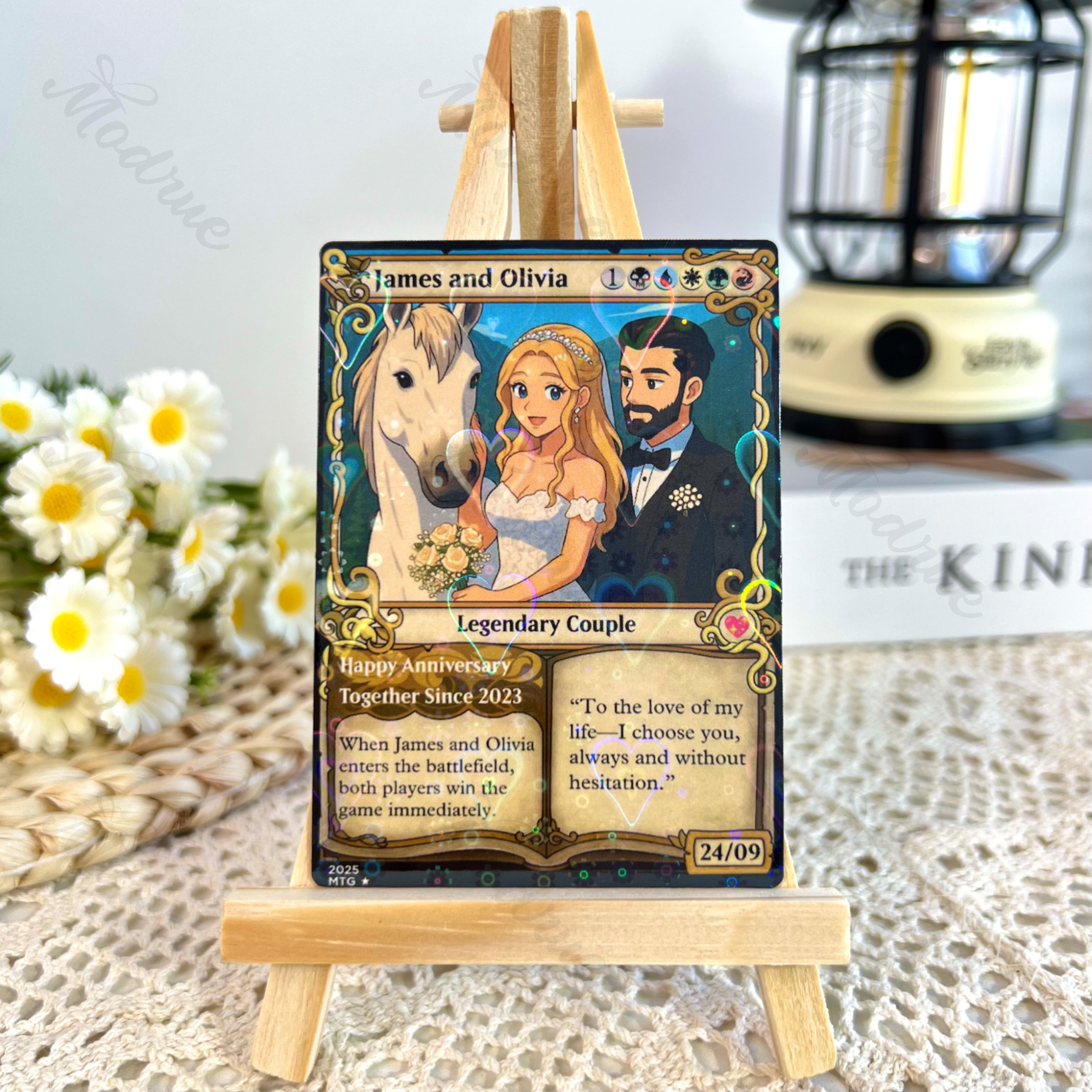 Personalized Magic Card Couple Photo Anime Style
