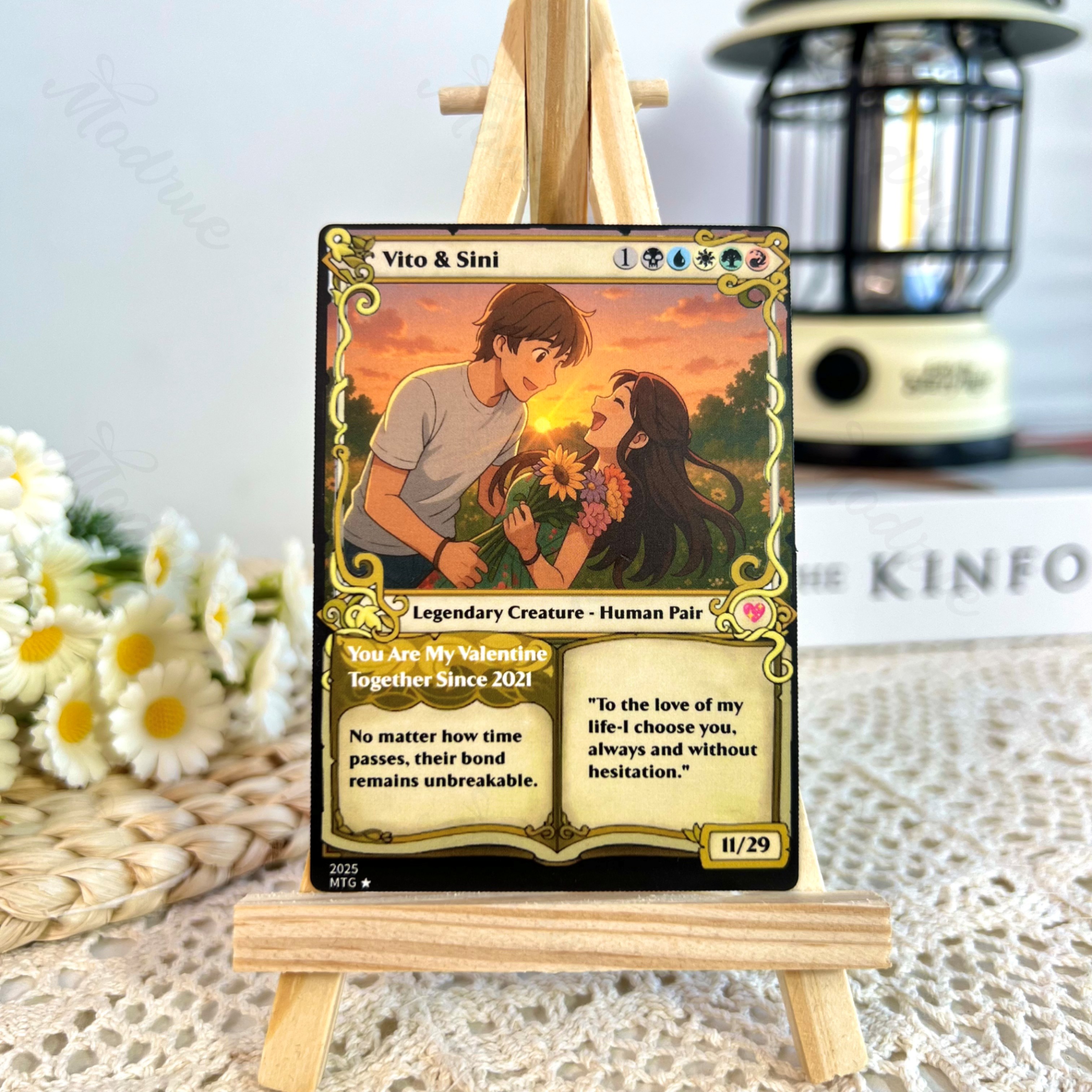 Personalized Magic Card Couple Photo Anime Style
